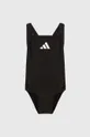 чорний Суцільний дитячий купальник adidas Performance 3 BARS SOL ST Для дівчаток
