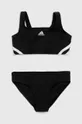 crna Dječji dvodijelni kupaći kostim adidas Performance 3S Za djevojčice