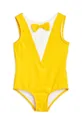 жовтий Суцільний дитячий купальник Mini Rodini Для дівчаток
