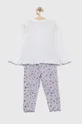 OVS piżama bawełniana dziecięca fioletowy