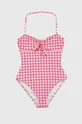 różowy Guess jednoczęściowy strój kąpielowy dziecięcy Dziewczęcy