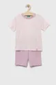 pasztell rózsaszín United Colors of Benetton gyerek pamut pizsama Lány