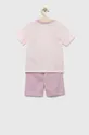 Παιδικές βαμβακερές πιτζάμες United Colors of Benetton ροζ