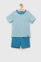 modrá Detské bavlnené pyžamo United Colors of Benetton Dievčenský