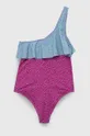 Суцільний дитячий купальник United Colors of Benetton фіолетовий