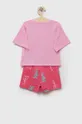 Dječja pamučna pidžama United Colors of Benetton x Looney Tunes roza