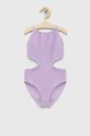 ljubičasta Dječji jednodijelni kupaći kostim Abercrombie & Fitch Za djevojčice