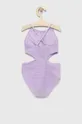 Abercrombie & Fitch jednoczęściowy strój kąpielowy dziecięcy fioletowy