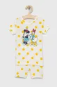 rumena Otroška bombažna pižama GAP x Disney Dekliški