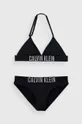 crna Dječji dvodijelni kupaći kostim Calvin Klein Jeans Za djevojčice