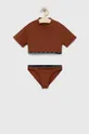 коричневый Детский раздельный купальник Calvin Klein Jeans Для девочек