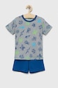 Detské bavlnené pyžamo United Colors of Benetton jednofarebný tmavomodrá 3M250P04J.G.SEASONAL