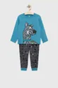 modrá Detské bavlnené pyžamo United Colors of Benetton Detský
