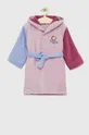 różowy United Colors of Benetton szlafrok bawełniany dziecięcy Dziecięcy