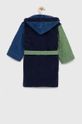 United Colors of Benetton szlafrok bawełniany dziecięcy granatowy