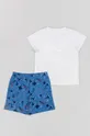 Otroška bombažna pižama zippy modra