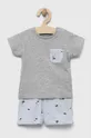 siva Otroška bombažna pižama zippy Otroški