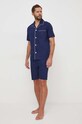 Bavlněné pyžamo Polo Ralph Lauren sada námořnická modř 714899503