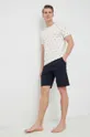 Бавовняна піжамна футболка Polo Ralph Lauren бежевий
