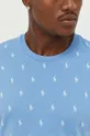 голубой Хлопковая пижамная футболка Polo Ralph Lauren