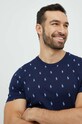 Bavlněné pyžamové tričko Polo Ralph Lauren 714899612 námořnická modř