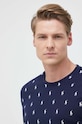 Bavlnené pyžamové tričko Polo Ralph Lauren 714899612 tmavomodrá AW25