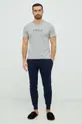 Бавовняна піжамна футболка Polo Ralph Lauren сірий