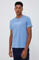 Βαμβακερή πιτζάμα μπλουζάκι Polo Ralph Lauren μπλε