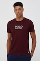 Bavlnené pyžamové tričko Polo Ralph Lauren vrchný burgundské 714899613