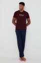 Bavlnené pyžamové tričko Polo Ralph Lauren 714899613 burgundské AW23