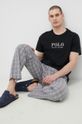 Polo Ralph Lauren t-shirt piżamowy bawełniany nadruk czarny 714899613