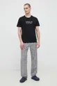 Pamučna pidžama kratkih rukava Polo Ralph Lauren crna