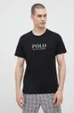 czarny Polo Ralph Lauren t-shirt piżamowy bawełniany