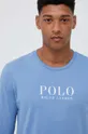 modra Bombažen pižama longsleeve Polo Ralph Lauren Moški