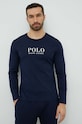 Хлопковый пижамный лонгслив Polo Ralph Lauren хлопок тёмно-синий 714899614