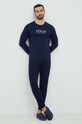 Bavlnené tričko s dlhým rukávom Polo Ralph Lauren 714899614 tmavomodrá AW23