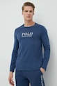 Polo Ralph Lauren longsleeve piżamowy bawełniany nadruk granatowy 714899614