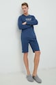 Bavlněná košile s dlouhým rukávem Polo Ralph Lauren 714899614 námořnická modř AW23