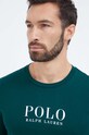 Піжамний бавовняний лонгслів Polo Ralph Lauren 714899614 зелений AW23