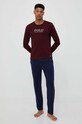 Polo Ralph Lauren camasa cu maneca lunga din bumbac munte burgundia 714899614