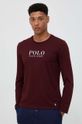 Bavlnené tričko s dlhým rukávom Polo Ralph Lauren 714899614 burgundské AW23