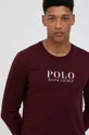 μπορντό Βαμβακερή μπλούζα πιτζάμας με μακριά μανίκια Polo Ralph Lauren