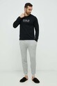 Хлопковый пижамный лонгслив Polo Ralph Lauren 714899614 чёрный AW23