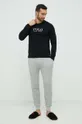 Βαμβακερή μπλούζα πιτζάμας με μακριά μανίκια Polo Ralph Lauren μαύρο