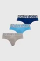 modrá Slipy Calvin Klein Underwear 3-pak Pánsky