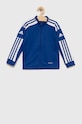 Detská mikina adidas Performance Sq21 Tr Jkt Y bez kapucne modrá GP6457