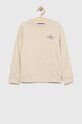 Calvin Klein Jeans bluza bawełniana dziecięca nadruk beżowy IU0IU00397.PPYX