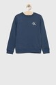 Calvin Klein Jeans bluza bawełniana dziecięca nadruk niebieski IU0IU00397.PPYX