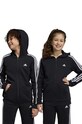 Dječja dukserica adidas U 3S FL FZ natpis crna HR6331
