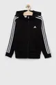 Otroški pulover adidas U 3S FL FZ črna
